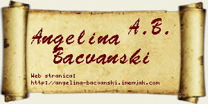 Angelina Bačvanski vizit kartica
